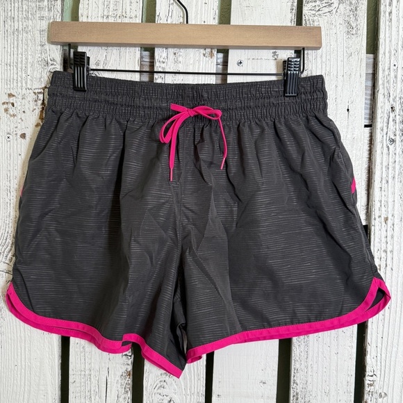 bcg Athletic Shorts Women Size Large Gray Pink Trim Unlined Run Walk Workout Gym - Picture 1 of 11